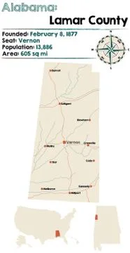 Alabama: Lamar county Stock Illustration
