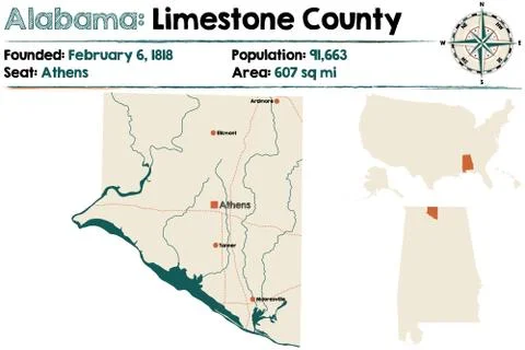 Alabama: Limestone couty Stock Illustration