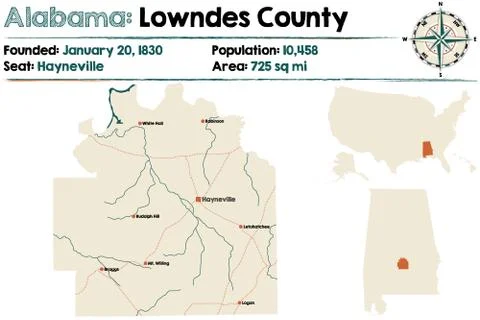 Alabama: Lowndes county Stock Illustration