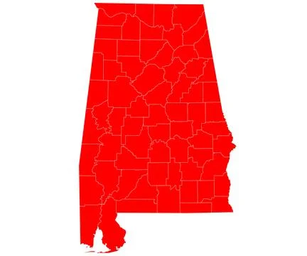 Alabama map isolated on white background Stock Illustration