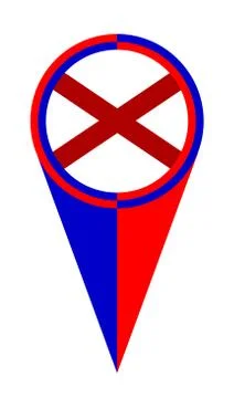 Alabama Map Pointer Location Flag Stock Illustration