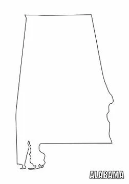Alabama outline map Stock Illustration
