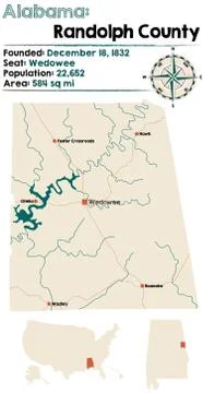 Alabama: Randolph county map Stock Illustration