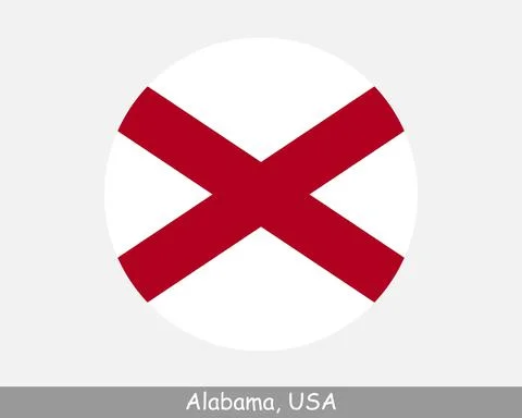 Alabama Round Flag Stock Illustration