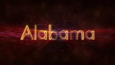 Alabama - Shiny looping state name text animation Stock Footage 99572491