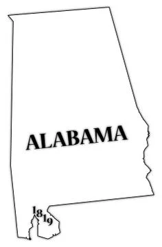 Alabama State and Date Stock Illustration