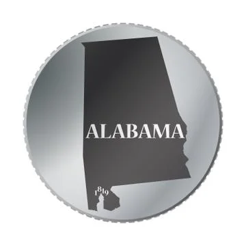 Alabama State Coin Stock Illustration