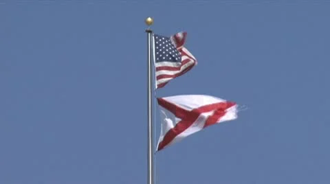 Alabama state flag Stock Footage