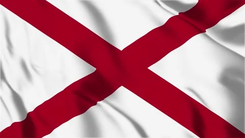 Alabama State Flag Loop 4K Stock Footage 243873491