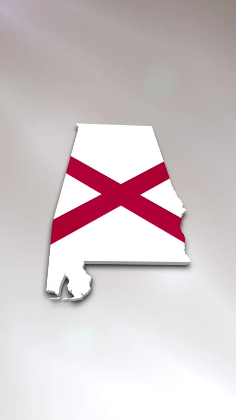 Alabama State Flag on Map Stock Footage 278264815