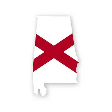 Alabama State Flag Map Stock Illustration