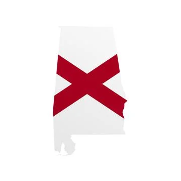 Alabama State Flag Map Stock Illustration