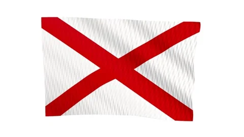 Alabama state flag waving in the wind Видео 343902232