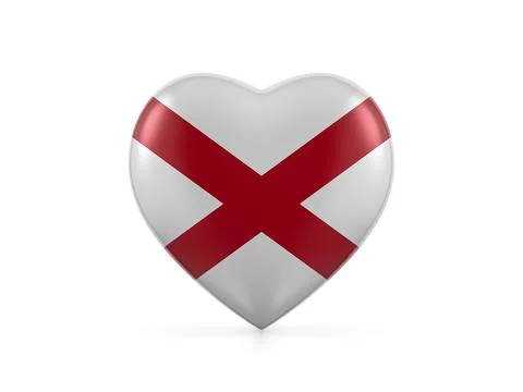 Alabama state heart flag Stock Illustration