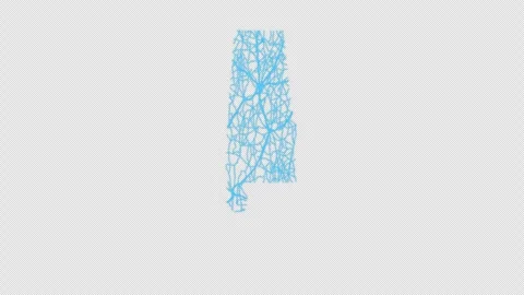 Alabama State Line Map Self Drawing Animated Overlay, Alpha 4K Видео 340293322