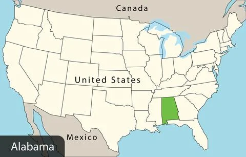 Alabama state, US map Stock Illustration