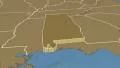 Alabama state (USA) extruded. Elevation map. 4k or 4k+ Resolution