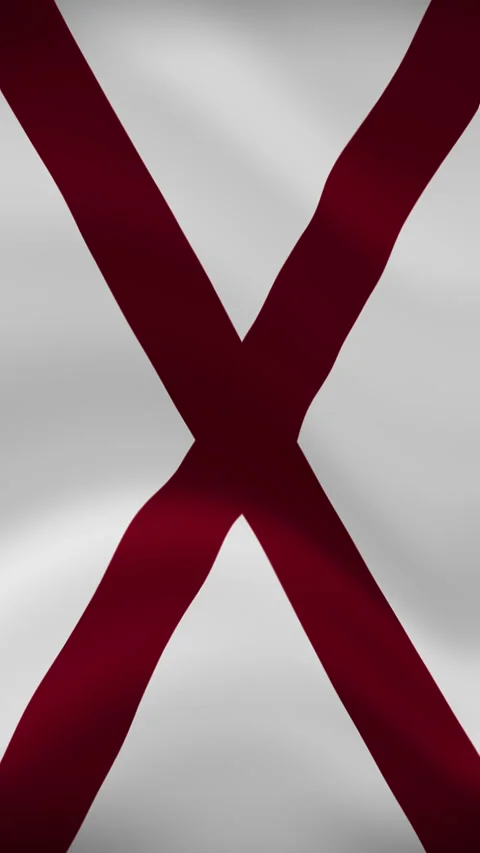 Alabama State Waving Flag in Vertical Orientation – Realistic Loop Animation Stock Footage 294949289