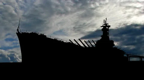 Alabama USS Alabama clouds Stock Footage 24097932