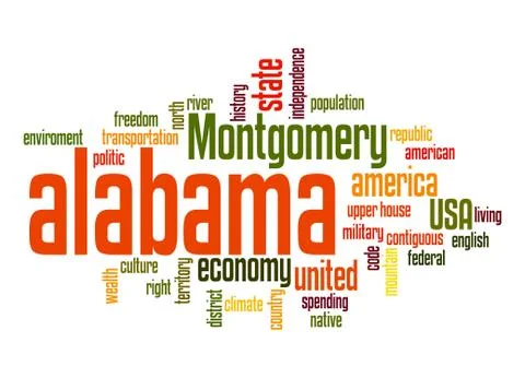 Alabama word cloud Stock Illustration