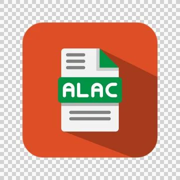 Alac file document format audio icons. extension files type icon. Vector Stock Illustration