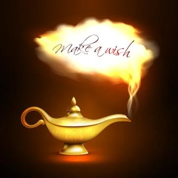 Aladdin Lamp Cloud Concept Stock Illustration
