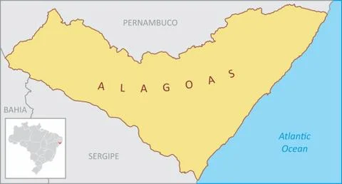 Alagoas State region map Stock Illustration