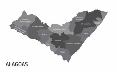 Alagoas State regions map Stock Illustration
