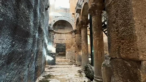 Alahan Monastery Ancient Passage Stock-Footage 344175019