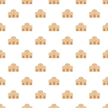 The alamo mission building seamless pattern design Illustrazione stock