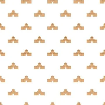 The alamo mission landmark seamless pattern background Stock Illustration