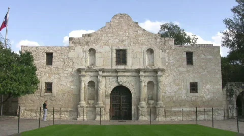Alamo zoom in to window HD Stock Footage 90227