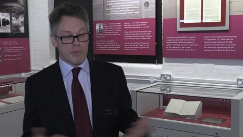 Alan Turing notebook reveals secrets about the codebreaker - interviews Stock Footage 148705205