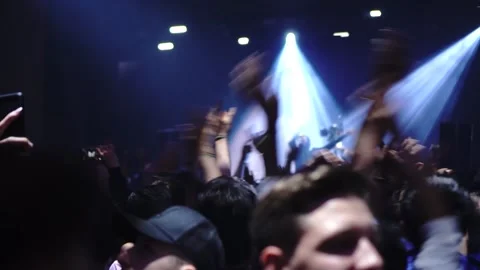 Alan Walker Concert, Crowd, Lights, People Stock Footage 143715367
