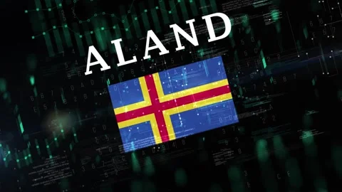 Aland with Digital flag Stock Footage 295744525