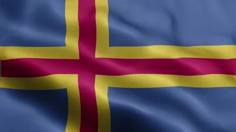 Aland flag Front Stock Footage 318661143