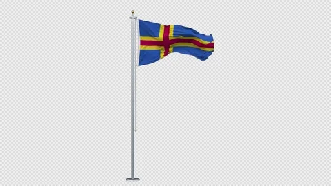 The Aland flag is waving. Stock Footage 298573109