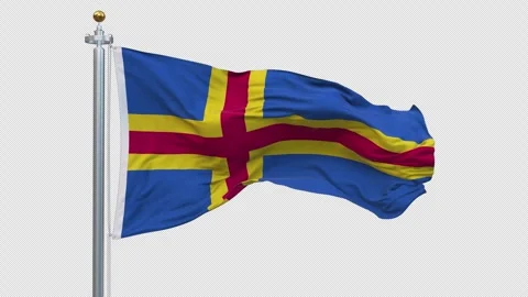 The Aland flag is waving. Stock-Footage 298574103