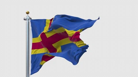 The Aland flag is waving. Stock-Footage 298574221