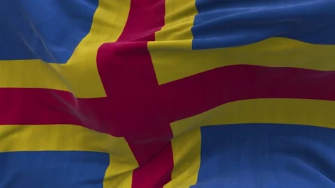 The Aland flag is waving. 스톡 동영상 298578498