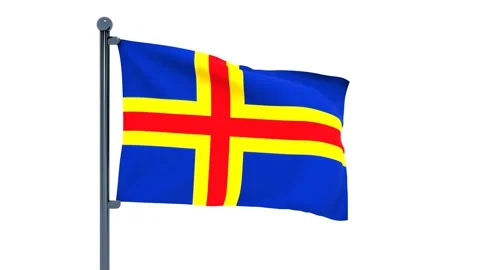 Aland Islands Flag Stock Footage 150195261