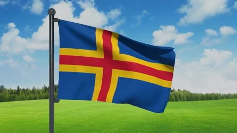 Aland Islands Flag Stock Footage 151861552