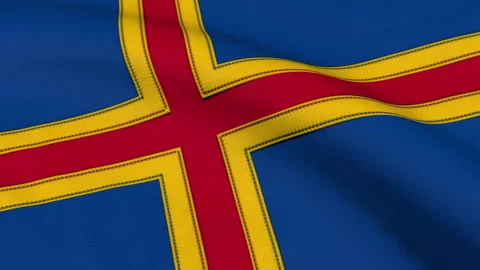 Aland Islands Flag Loop Stock Footage 241236937