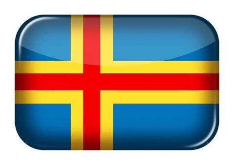 Aland Islands web icon rectangle button with clipping path 3d illustration イラスト素材