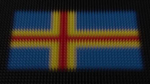 Alandic Flag Light Shining on Scrolling Bullets Video stock 280125472