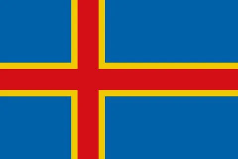 Alandic flag vector icon. Flag of Aland Islands Stock Illustration