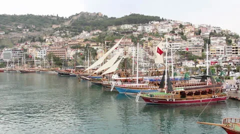 Alanya harbor Stock Footage 24850805