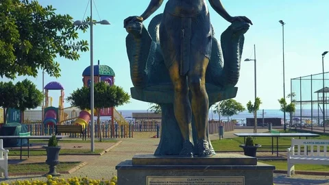 ALANYA - JULY 11, 2017: Cleopatra's monument 4K Stock Footage