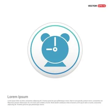 Alaram Clock Icon - white circle button Stock Illustration