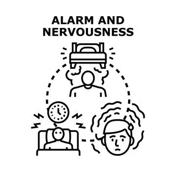 Alarm and nervousness concept vector illustration Stock Illustration